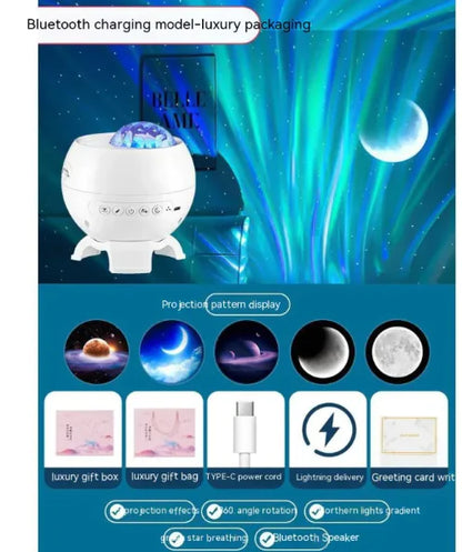 Northern Lights Starry Sky Projector Small Night Lamp Bedroom Atmosphere